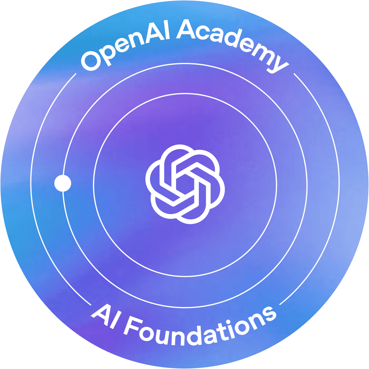 AI Foundations badge issued by OpenAI Academy