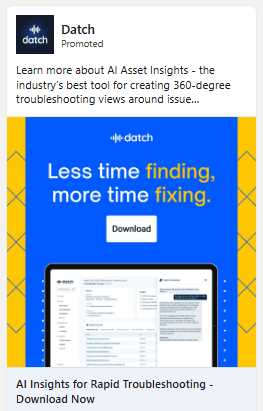 Supplied Datch LinkedIn campaign artwork promoting AI Asset Insights